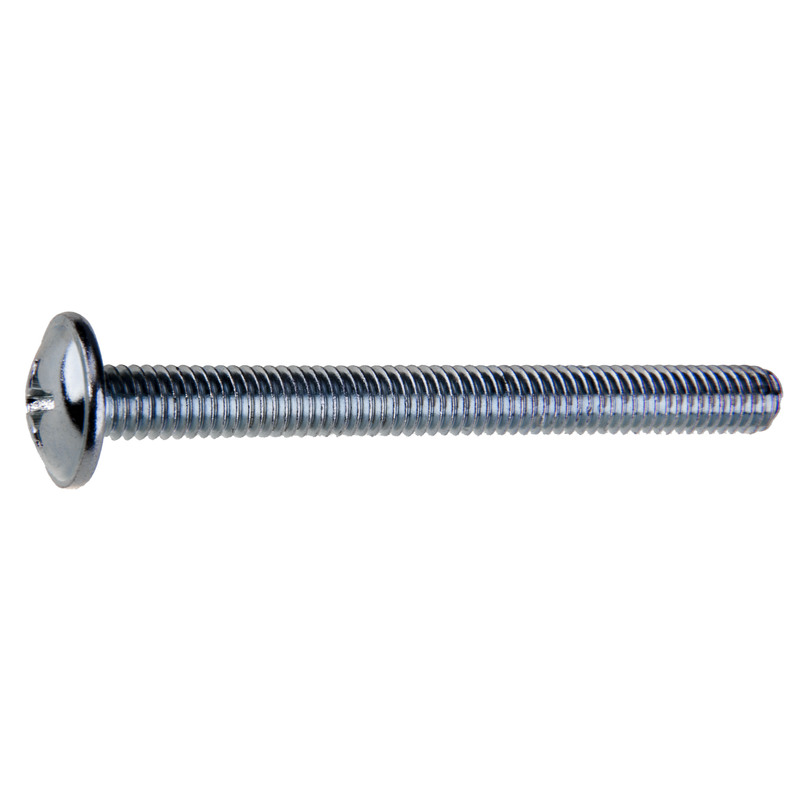 ŠROUB METRICKÝ OKRASNÝ PŮLKULATÁ HLAVA S LÍMCEM 6x16 philips zinek bílý