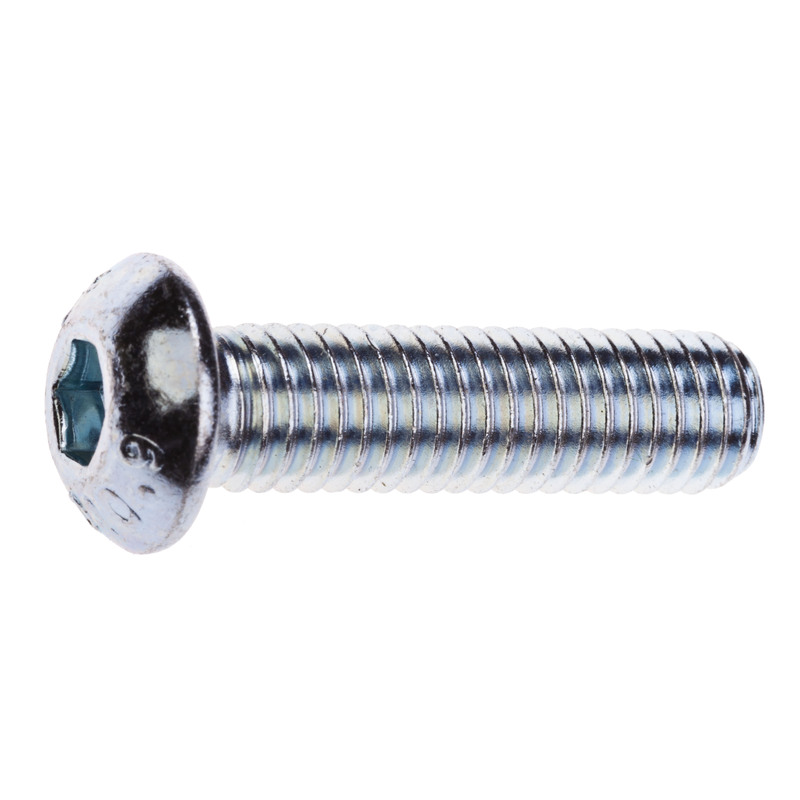 ŠROUB METRICKÝ BUTTON PŮLKULATÁ HLAVA 4x20 imbus zinek bílý